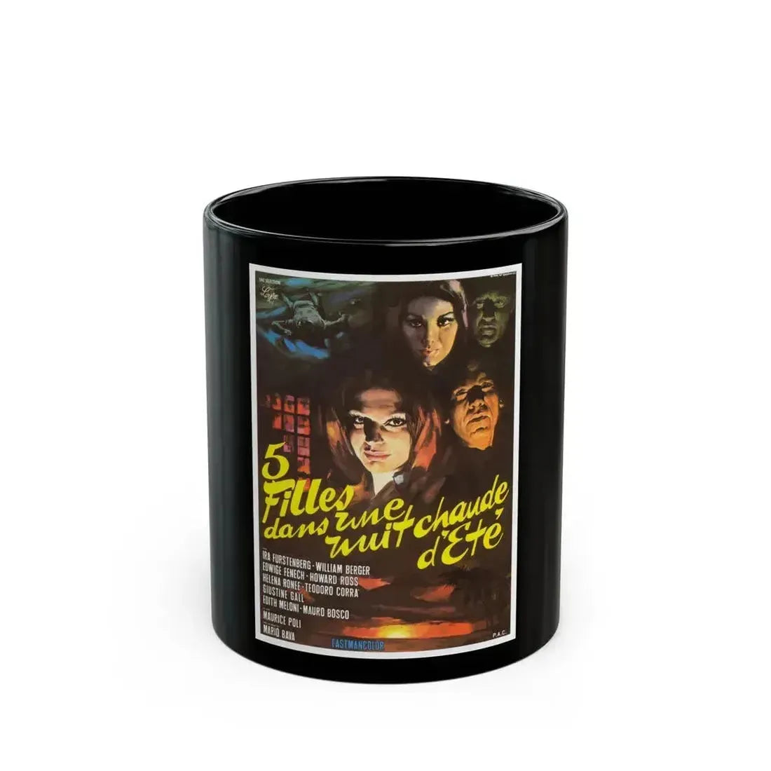 5 DOLLS FOR AN AUGUST MOON 1970 Movie Poster - Black Coffee Mug 11oz - Go Mug Yourself