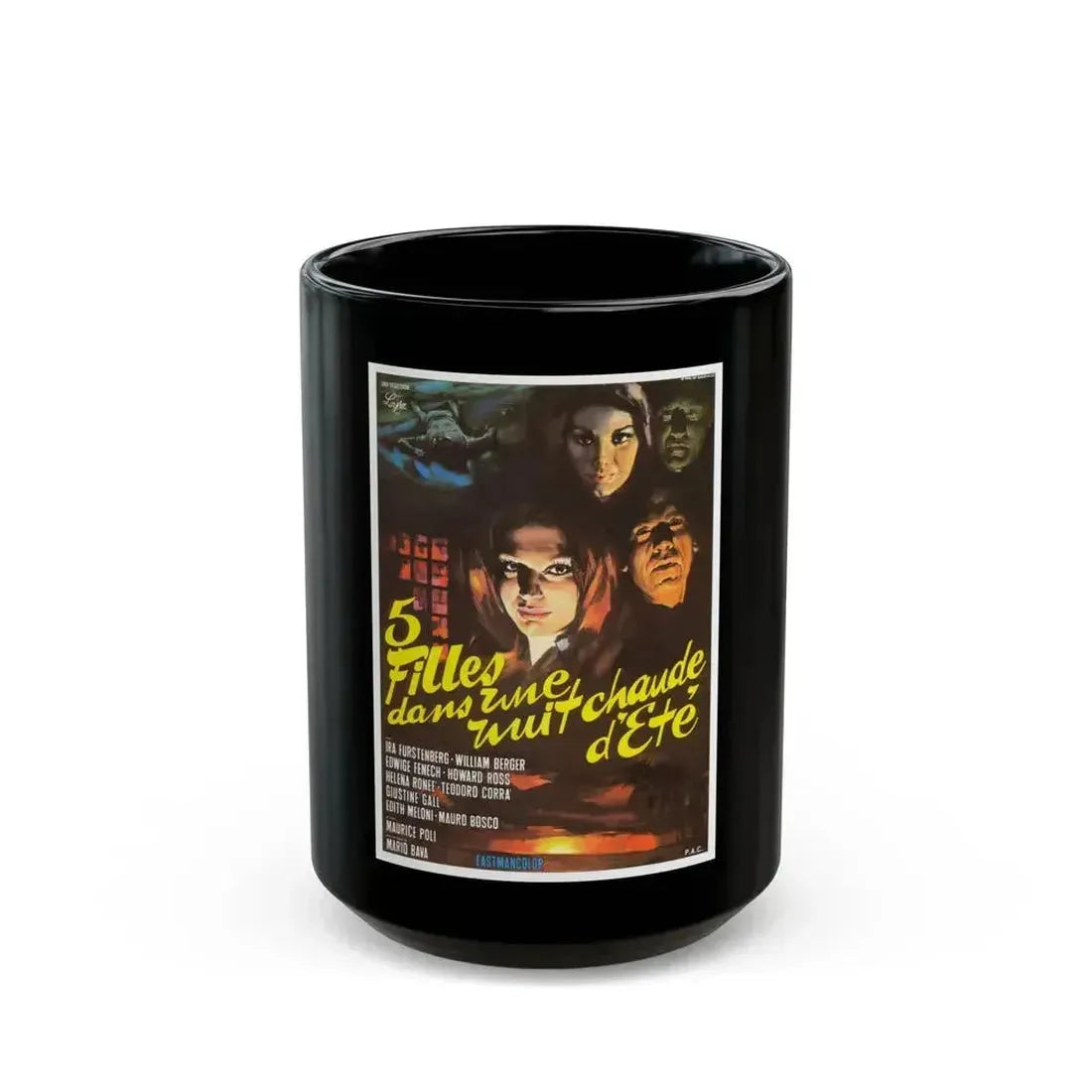 5 DOLLS FOR AN AUGUST MOON 1970 Movie Poster - Black Coffee Mug 15oz - Go Mug Yourself