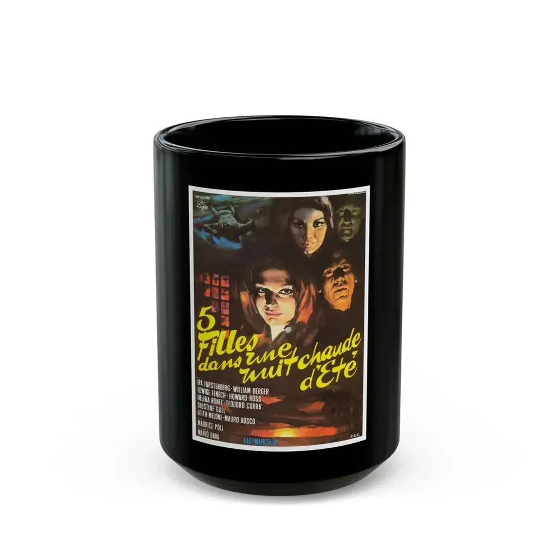 5 DOLLS FOR AN AUGUST MOON 1970 Movie Poster - Black Coffee Mug 15oz - Go Mug Yourself