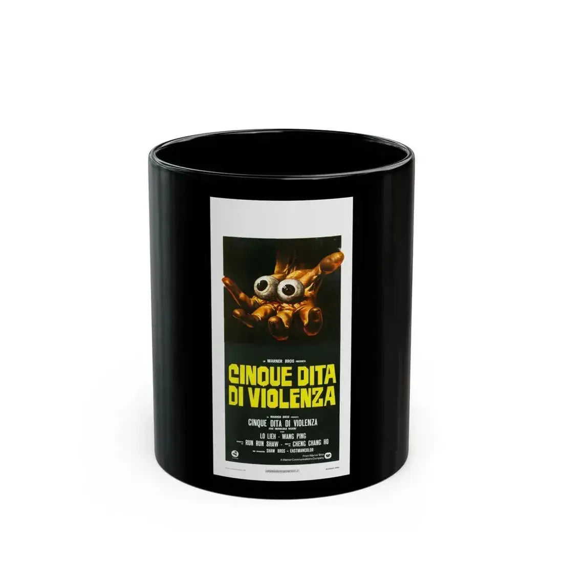 5 FINGERS OF DEATH (ITALIAN) 1972 Movie Poster - Black Coffee Mug 11oz - Go Mug Yourself