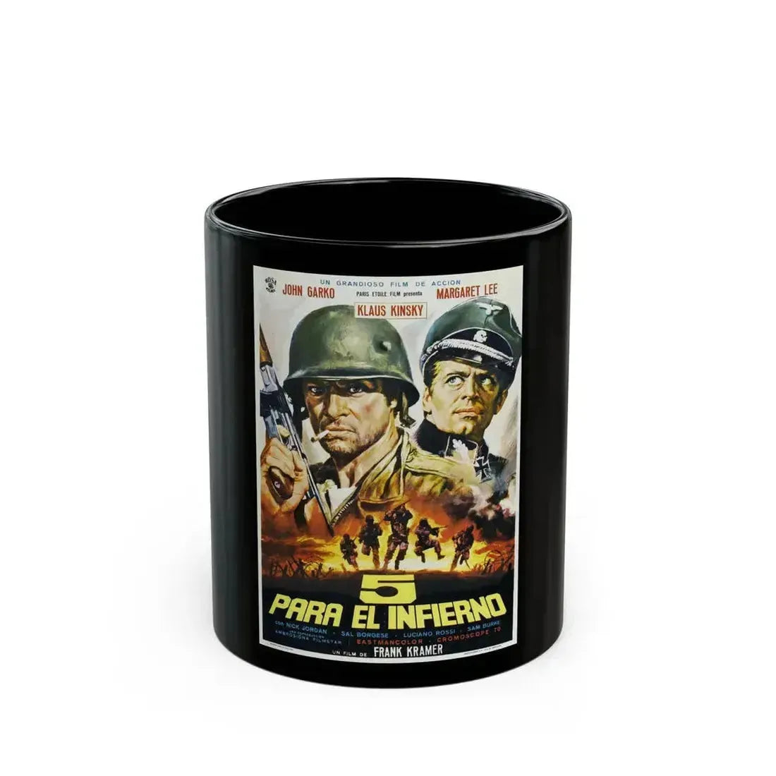 5 FOR HELL 1969 Movie Poster - Black Coffee Mug 11oz - Go Mug Yourself