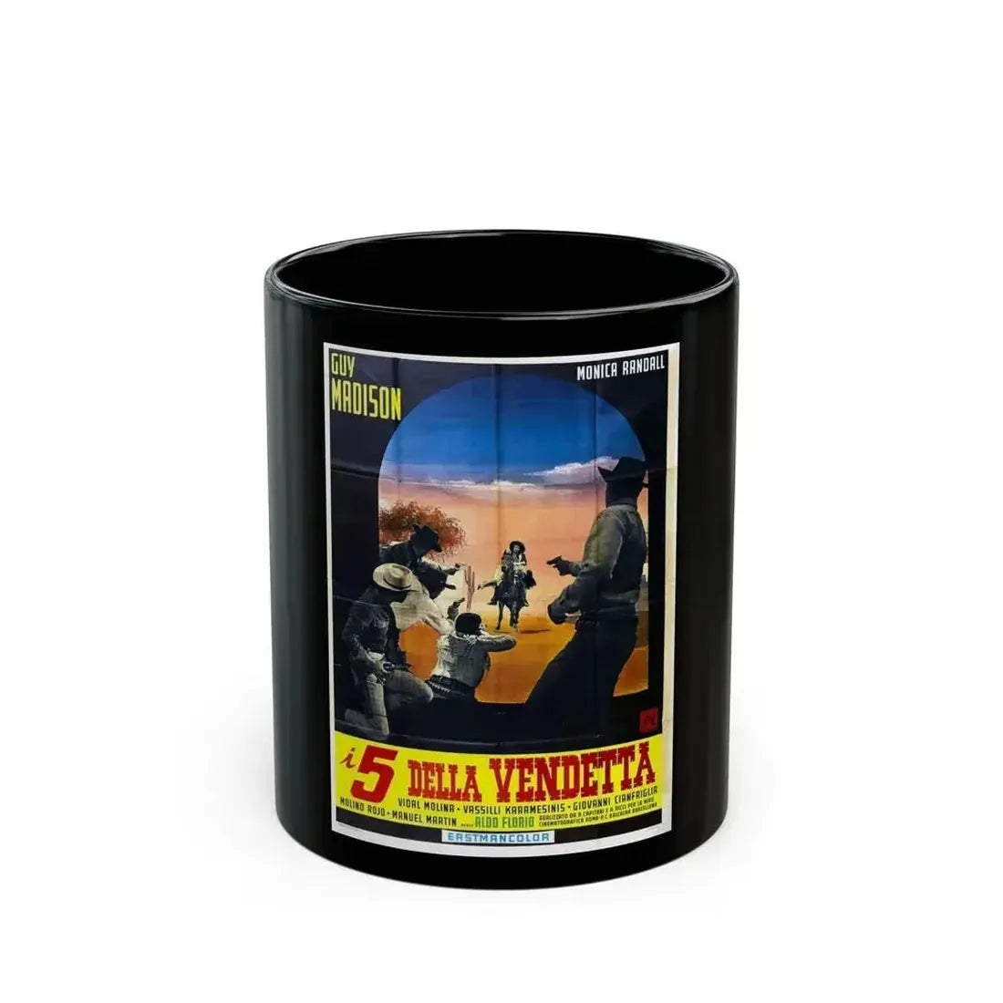 5 FOR REVENGE 1966 Movie Poster - Black Coffee Mug 11oz - Go Mug Yourself