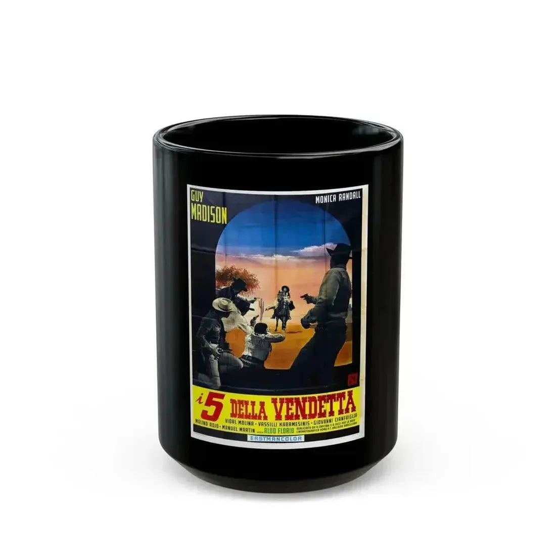5 FOR REVENGE 1966 Movie Poster - Black Coffee Mug 15oz - Go Mug Yourself