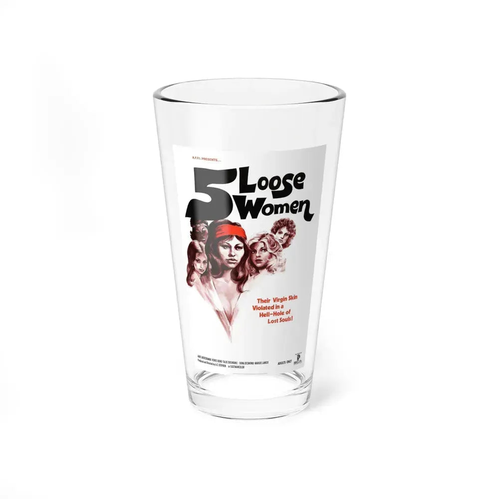 5 LOOSE WOMEN 1974 Movie Poster - Pint Glass 16oz 16oz - Go Mug Yourself