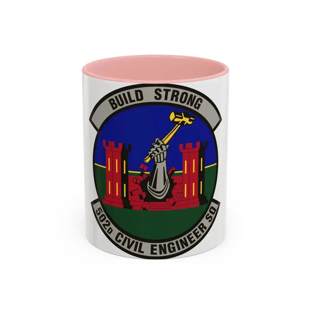 502d Civil Engineer Squadron (U.S. Air Force) Accent Coffee Mug 11oz Pink - Go Mug Yourself