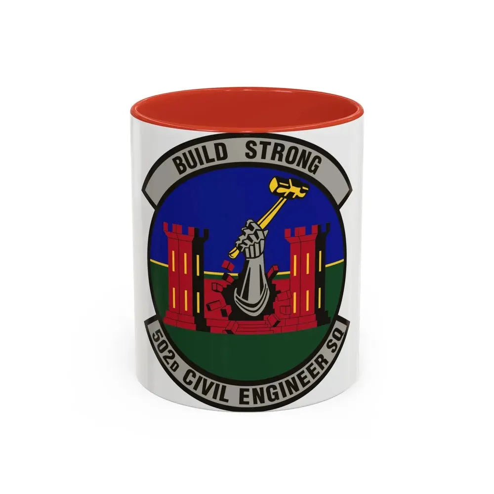 502d Civil Engineer Squadron (U.S. Air Force) Accent Coffee Mug 11oz Red - Go Mug Yourself