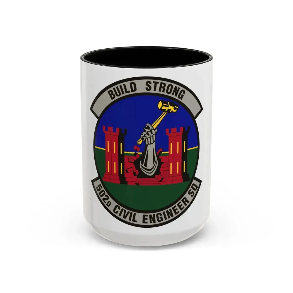 502d Civil Engineer Squadron (U.S. Air Force) Accent Coffee Mug 15oz Black - Go Mug Yourself