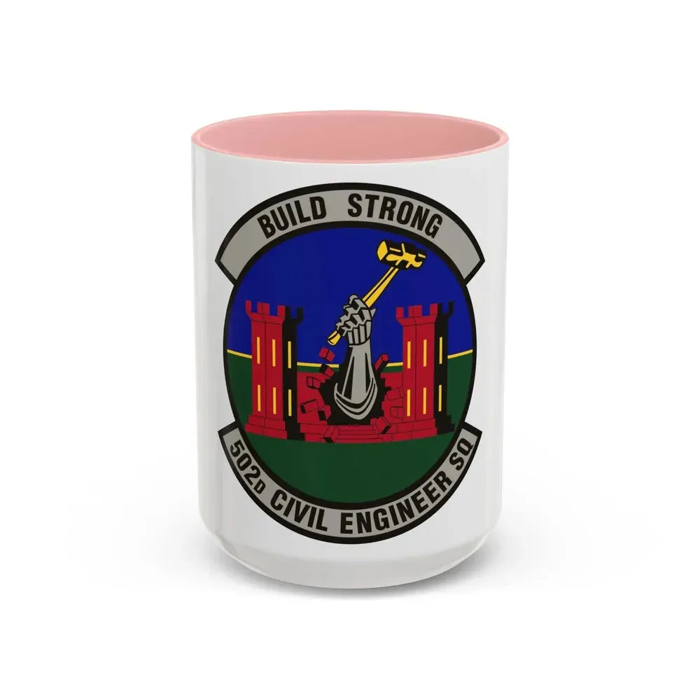 502d Civil Engineer Squadron (U.S. Air Force) Accent Coffee Mug 15oz Pink - Go Mug Yourself