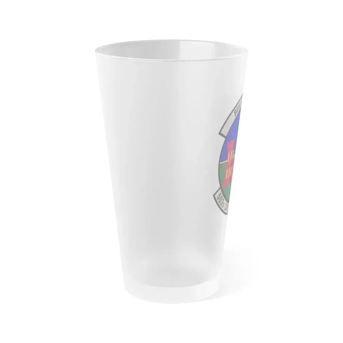 502d Civil Engineer Squadron (U.S. Air Force) Frosted Pint Glass 16oz - Go Mug Yourself