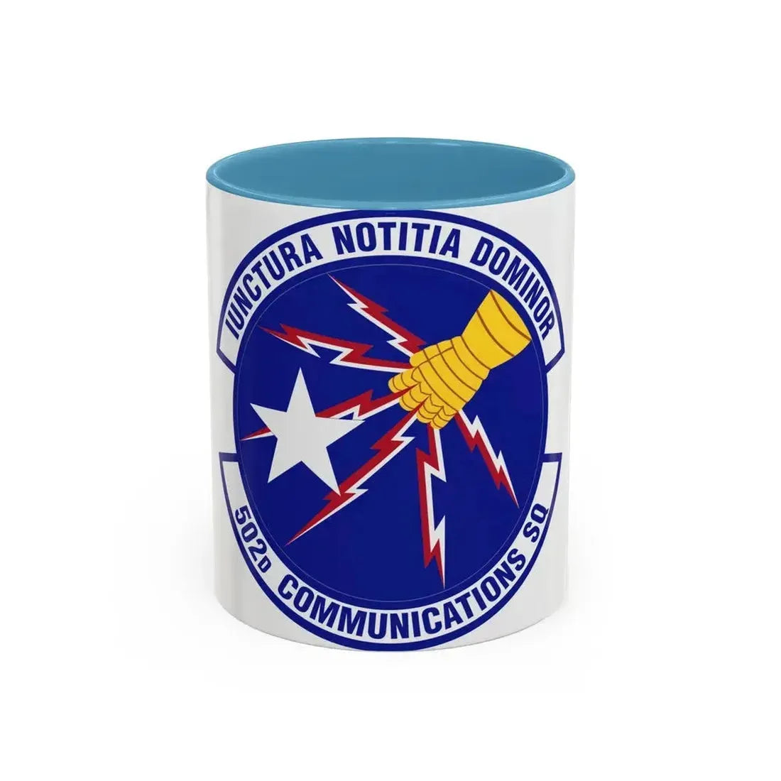 502d Communications Squadron (U.S. Air Force) Accent Coffee Mug 11oz Light Blue - Go Mug Yourself