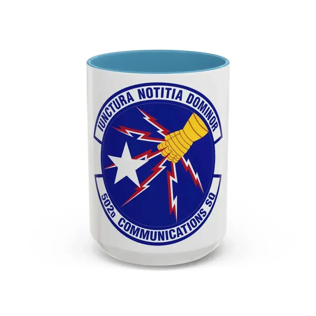 502d Communications Squadron (U.S. Air Force) Accent Coffee Mug 15oz Light Blue - Go Mug Yourself