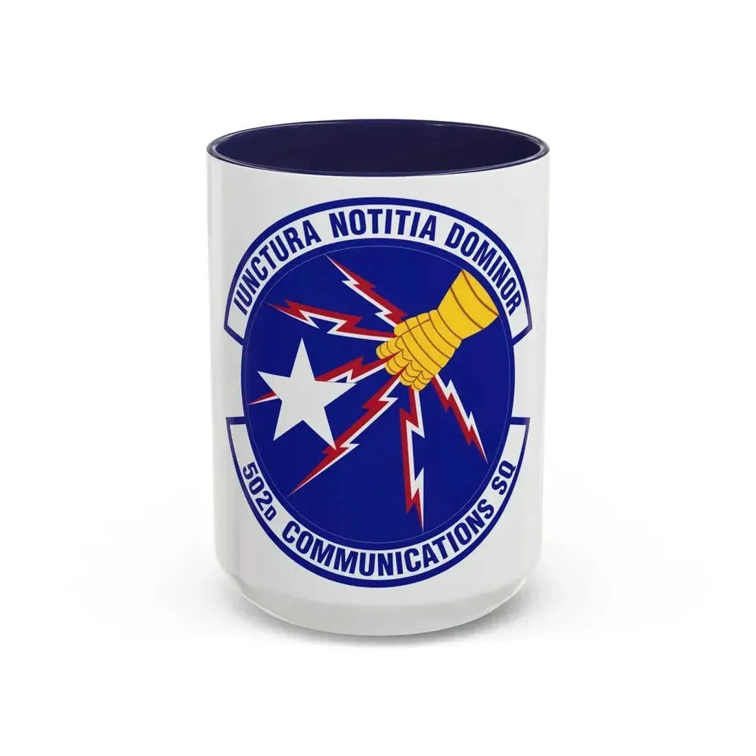 502d Communications Squadron (U.S. Air Force) Accent Coffee Mug 15oz Navy - Go Mug Yourself
