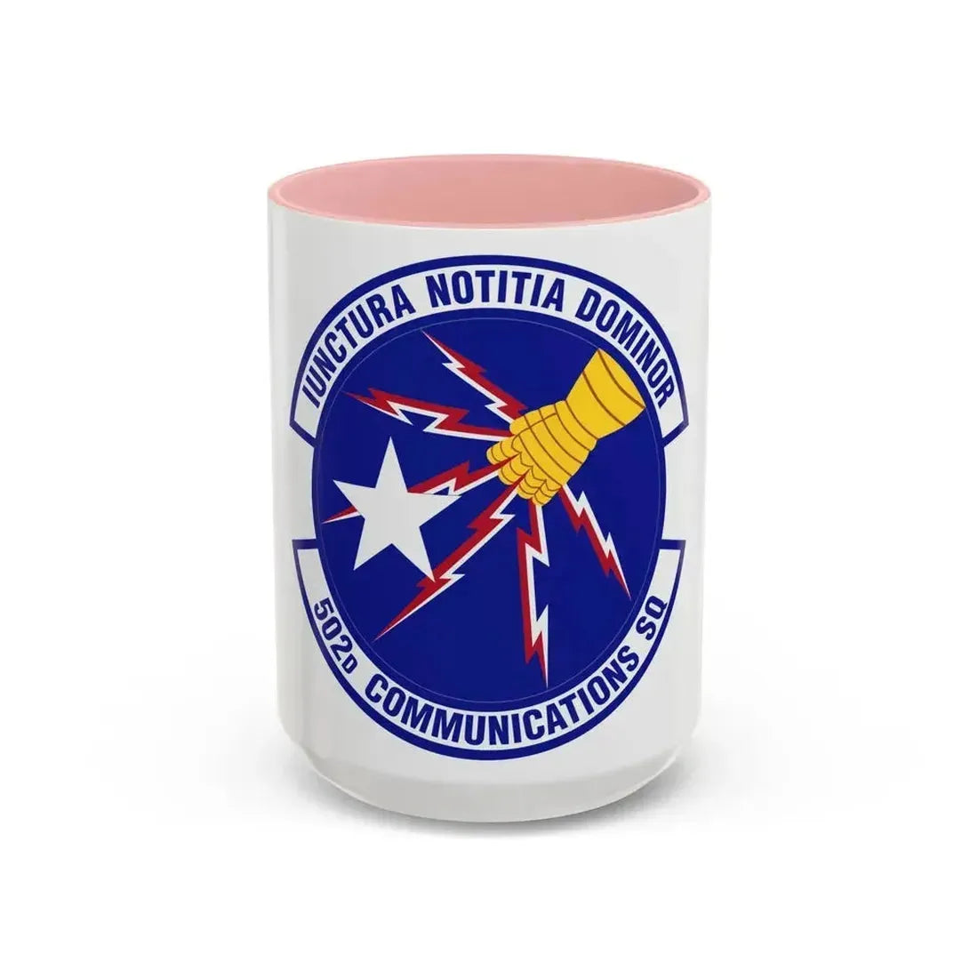 502d Communications Squadron (U.S. Air Force) Accent Coffee Mug 15oz Pink - Go Mug Yourself