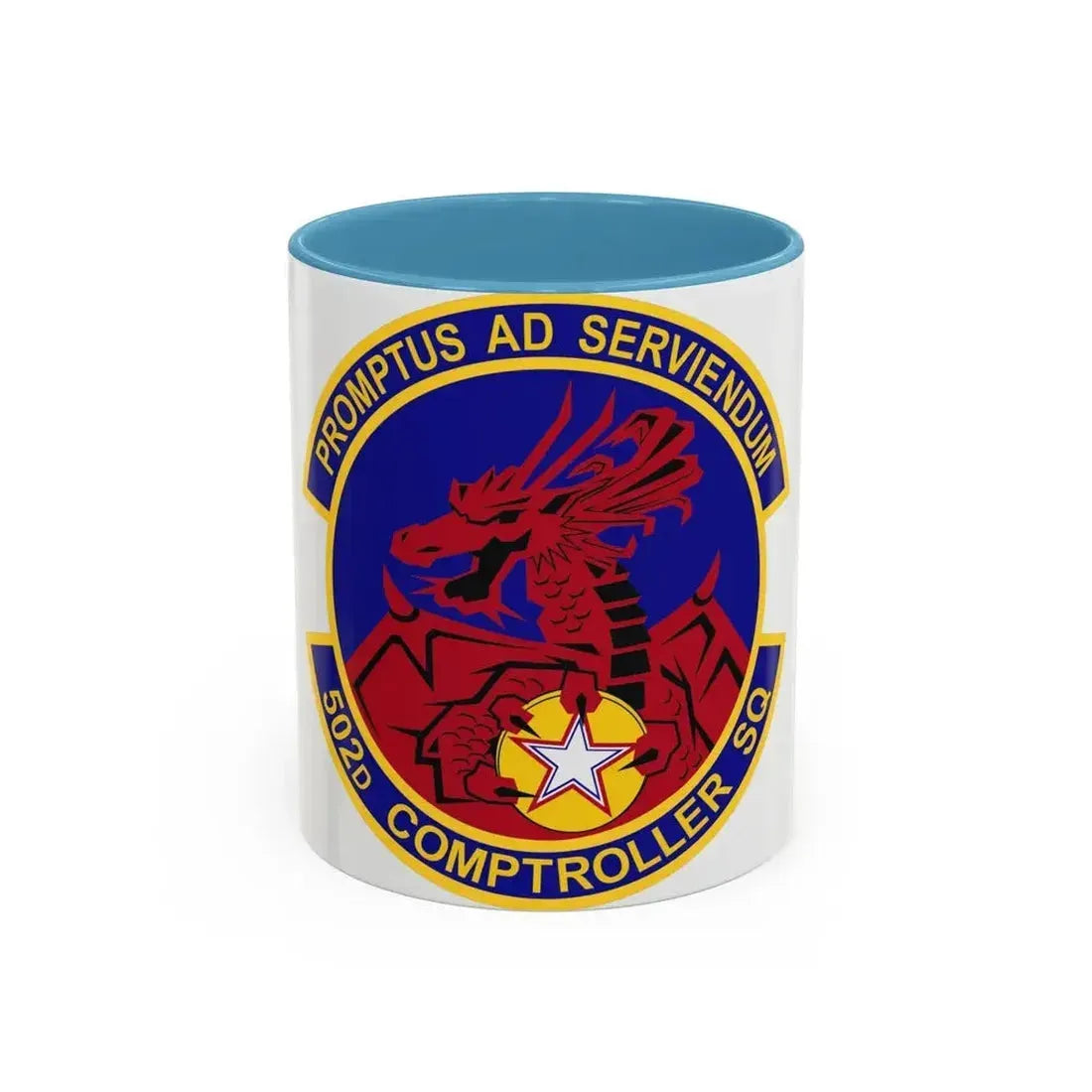 502d Comptroller Squadron (U.S. Air Force) Accent Coffee Mug 11oz Light Blue - Go Mug Yourself