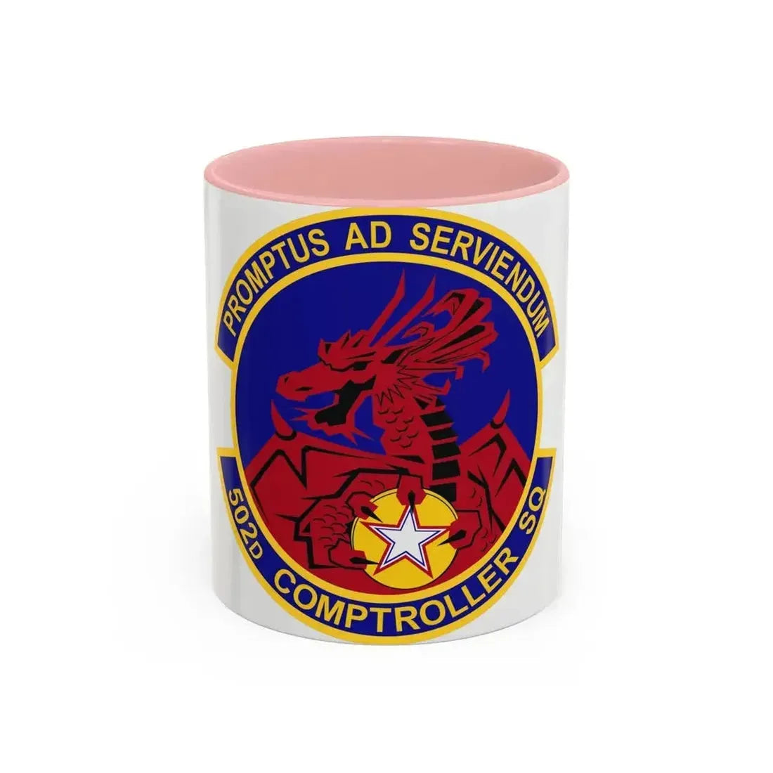 502d Comptroller Squadron (U.S. Air Force) Accent Coffee Mug 11oz Pink - Go Mug Yourself