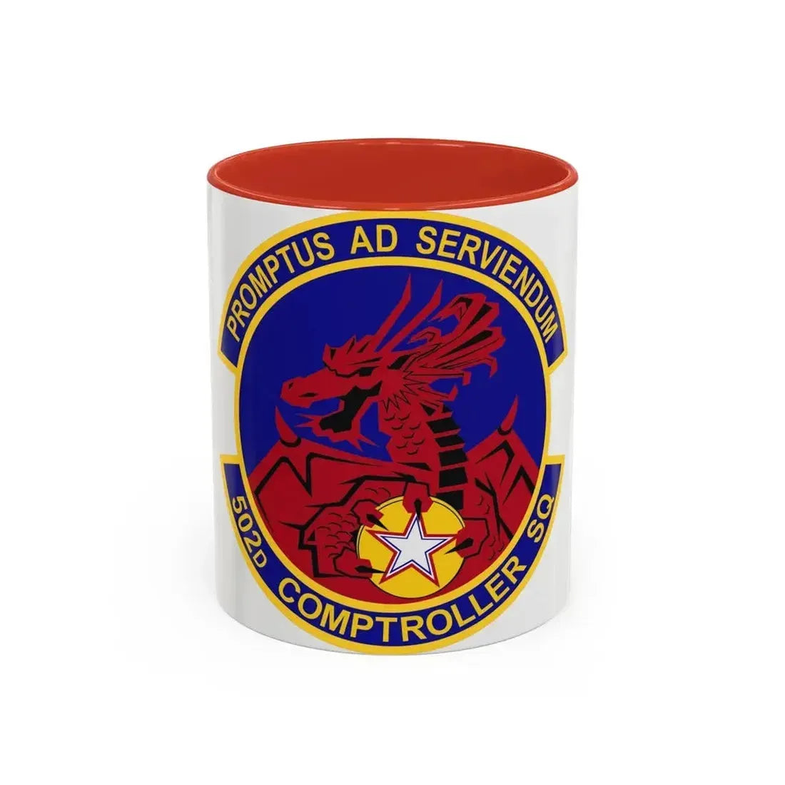 502d Comptroller Squadron (U.S. Air Force) Accent Coffee Mug 11oz Red - Go Mug Yourself