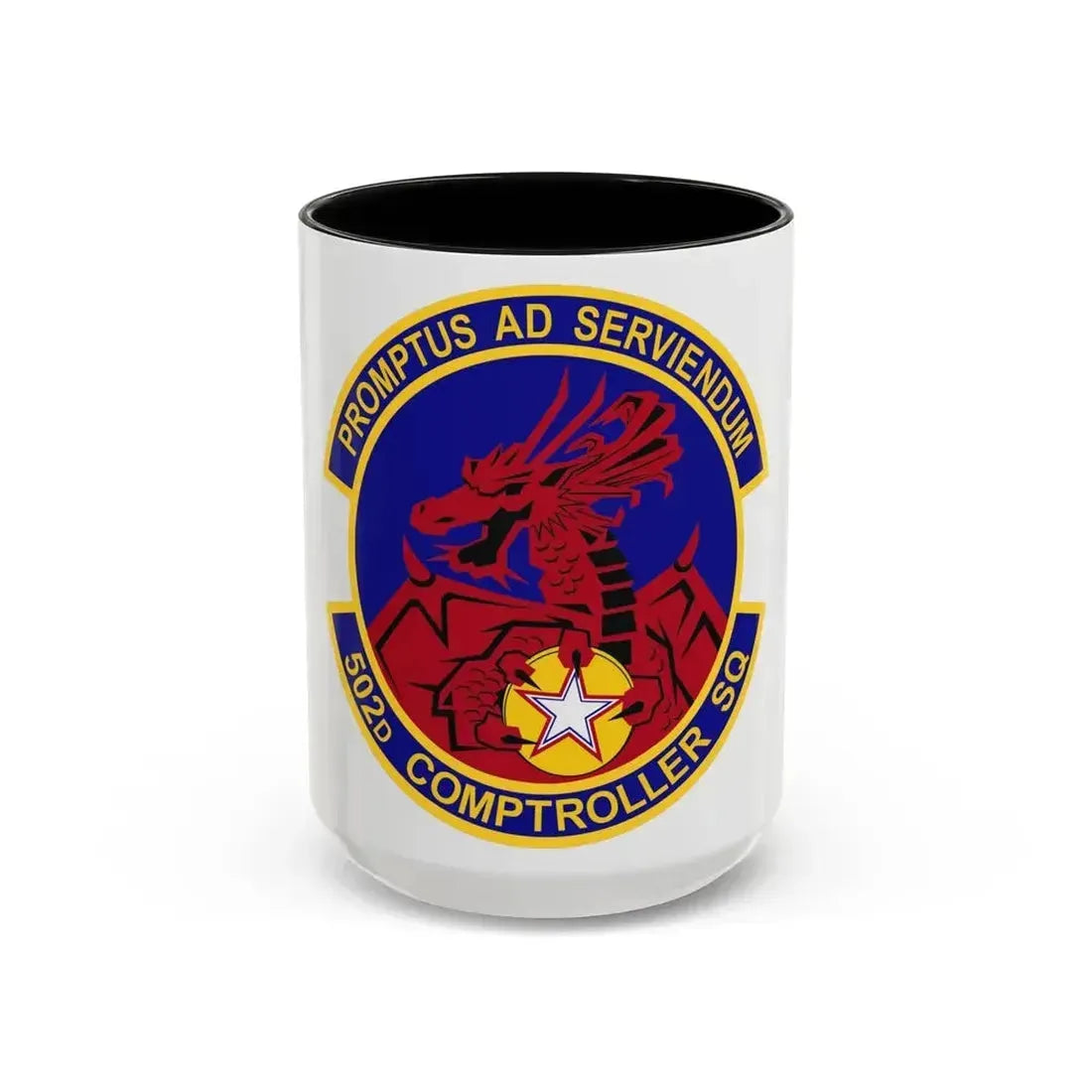 502d Comptroller Squadron (U.S. Air Force) Accent Coffee Mug 15oz Black - Go Mug Yourself