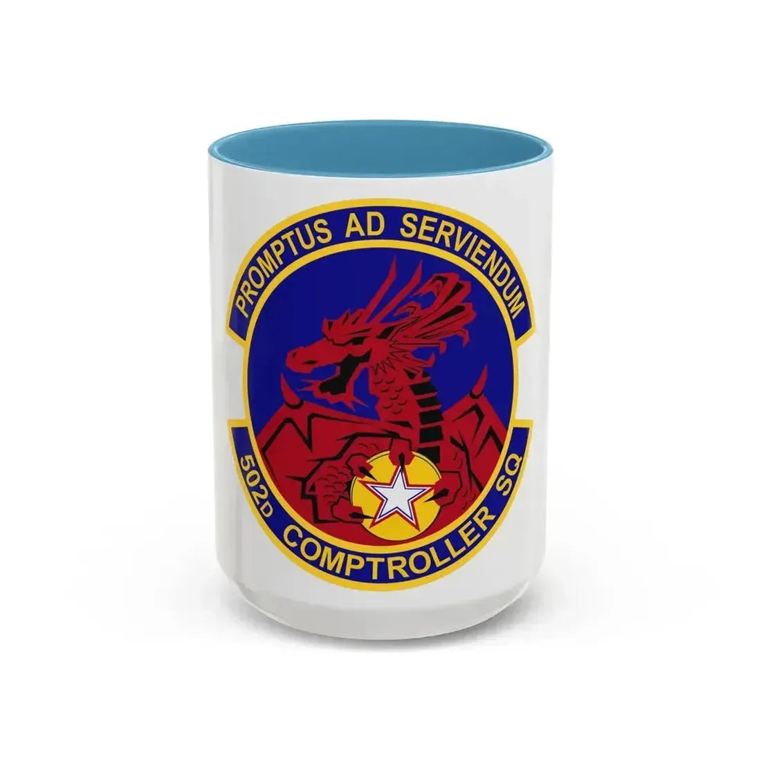 502d Comptroller Squadron (U.S. Air Force) Accent Coffee Mug 15oz Light Blue - Go Mug Yourself