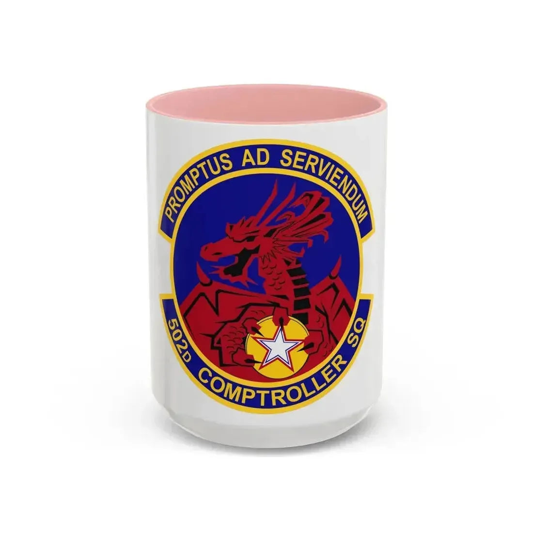 502d Comptroller Squadron (U.S. Air Force) Accent Coffee Mug 15oz Pink - Go Mug Yourself