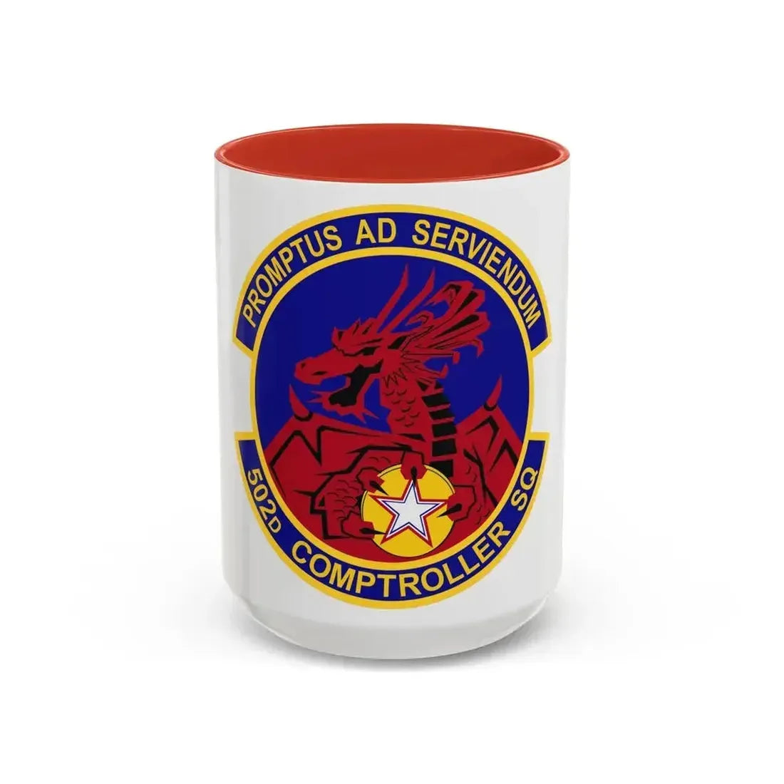 502d Comptroller Squadron (U.S. Air Force) Accent Coffee Mug 15oz Red - Go Mug Yourself