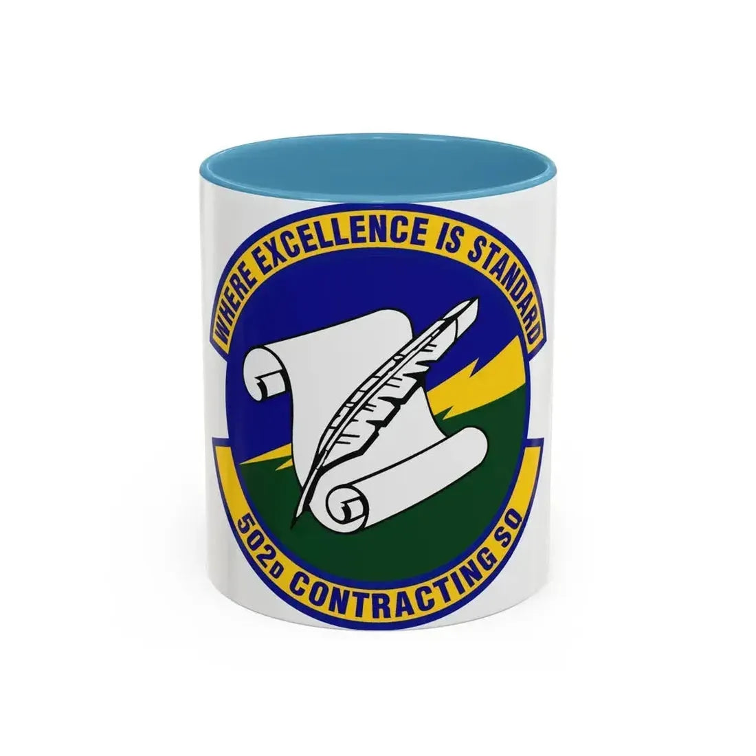 502d Contracting Squadron (U.S. Air Force) Accent Coffee Mug 11oz Light Blue - Go Mug Yourself