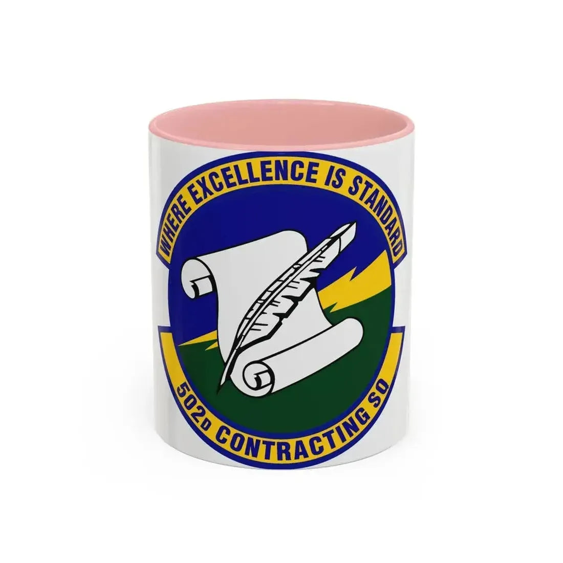 502d Contracting Squadron (U.S. Air Force) Accent Coffee Mug 11oz Pink - Go Mug Yourself