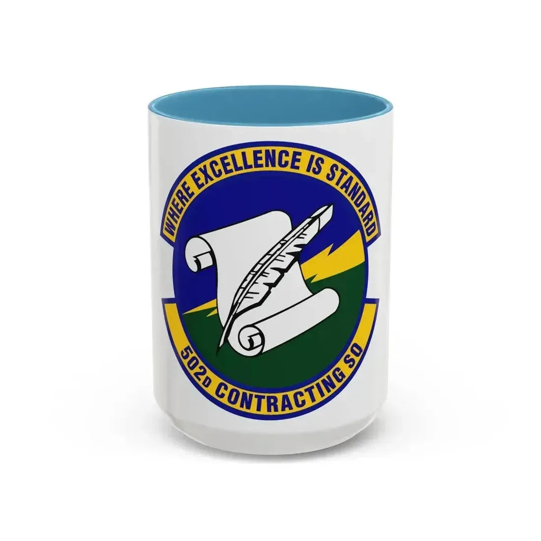 502d Contracting Squadron (U.S. Air Force) Accent Coffee Mug 15oz Light Blue - Go Mug Yourself