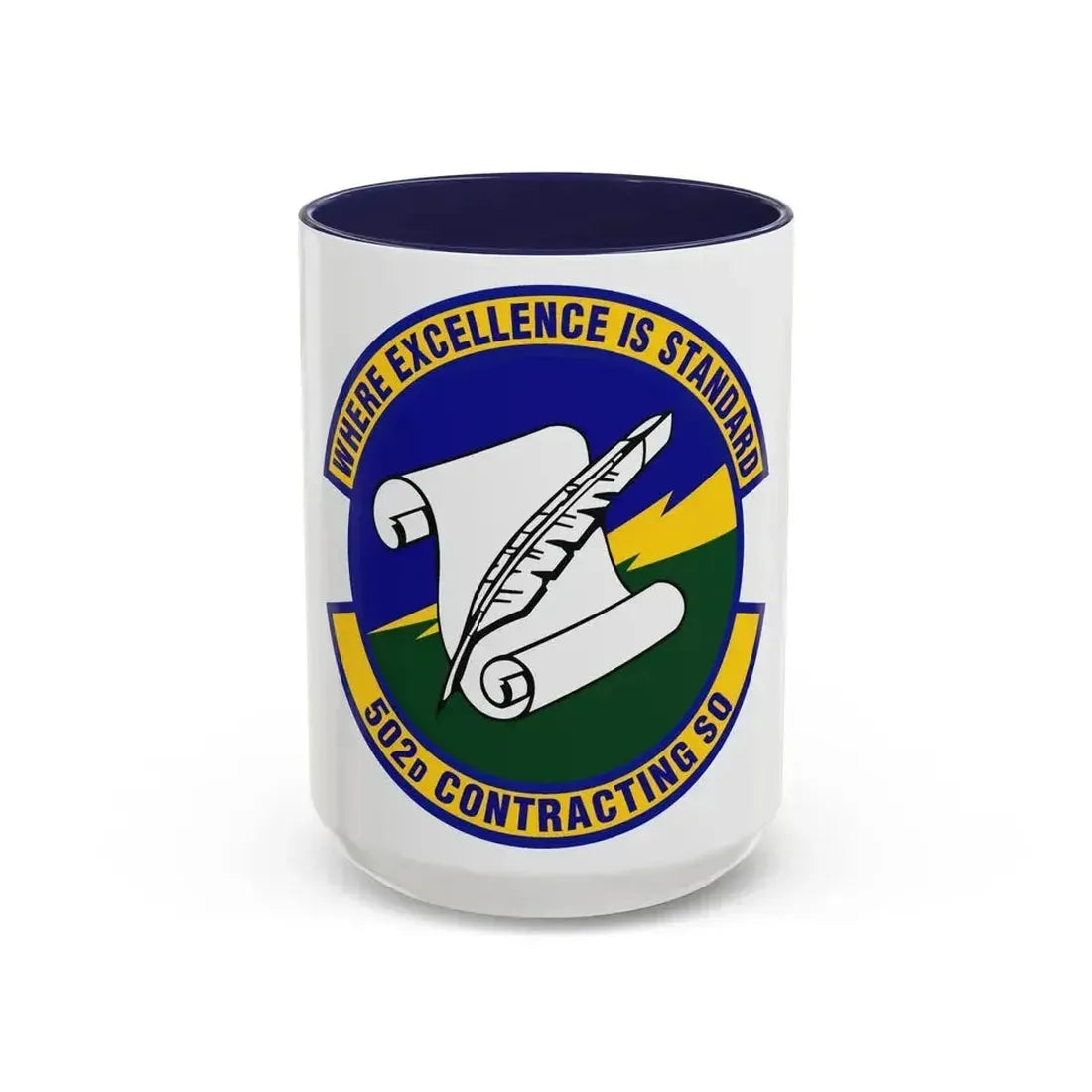502d Contracting Squadron (U.S. Air Force) Accent Coffee Mug 15oz Navy - Go Mug Yourself