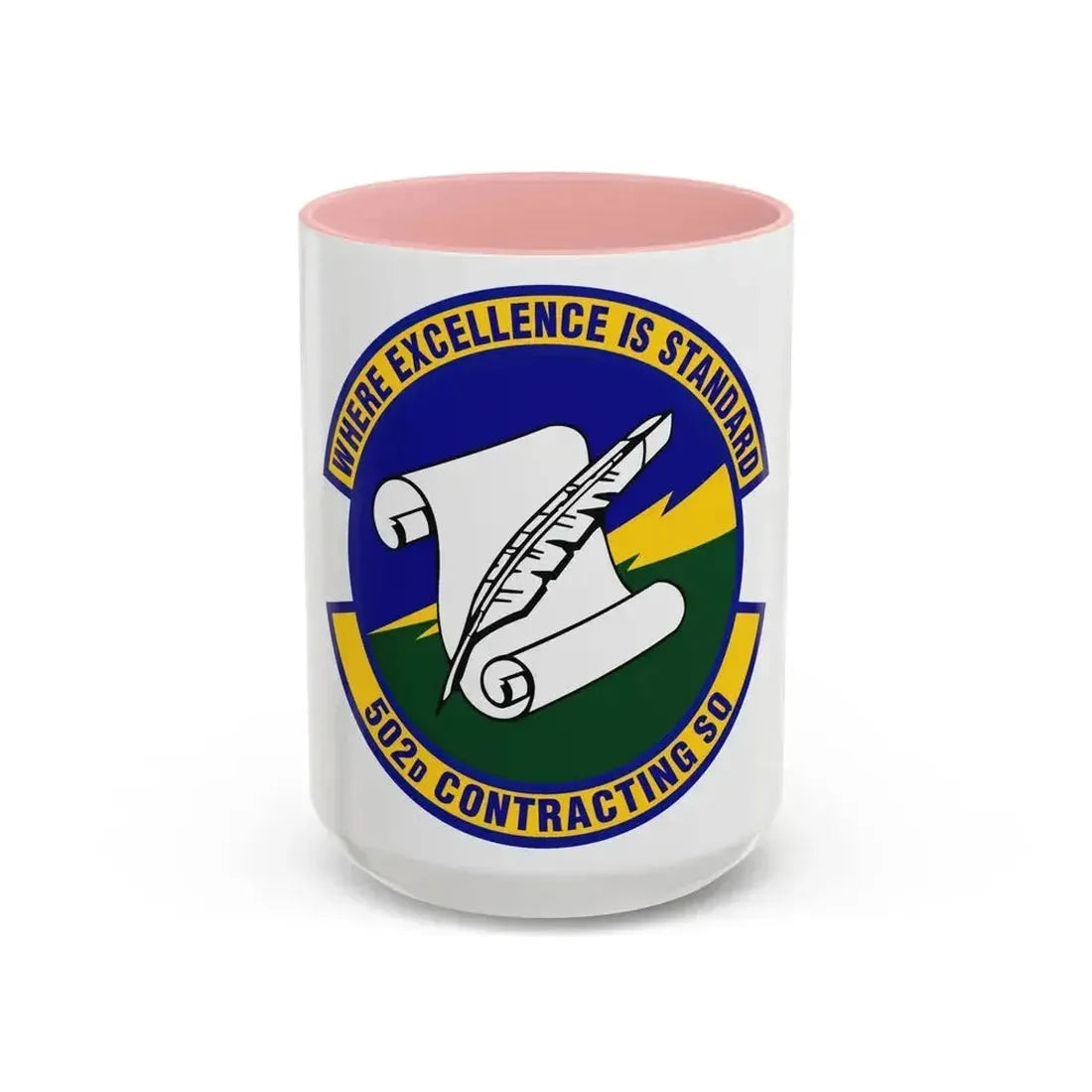 502d Contracting Squadron (U.S. Air Force) Accent Coffee Mug 15oz Pink - Go Mug Yourself