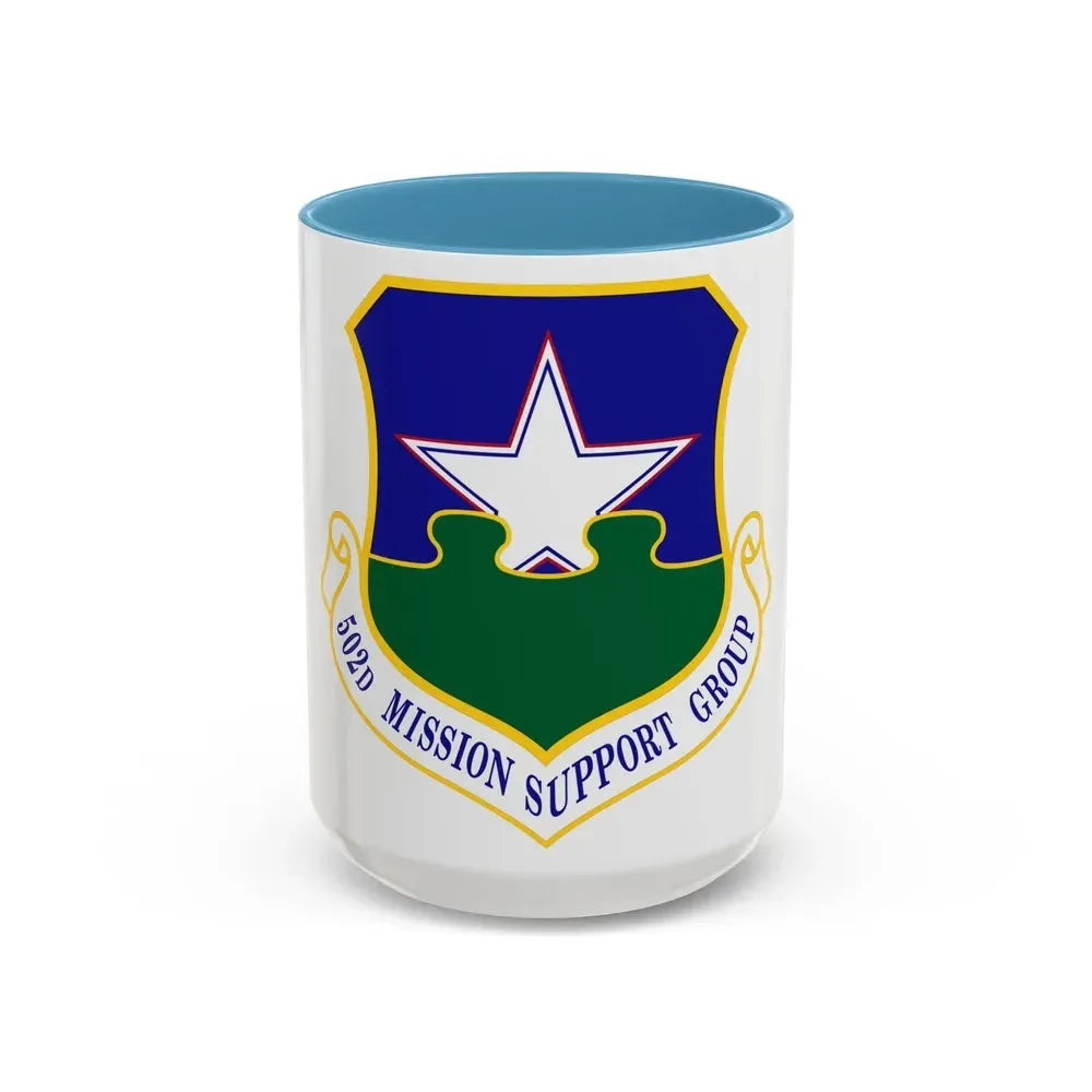 502d Mission Support Group (U.S. Air Force) Accent Coffee Mug 15oz Light Blue - Go Mug Yourself