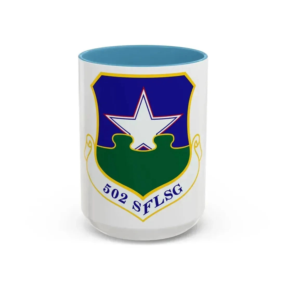502d Security Forces and Logistics Support Group (U.S. Air Force) Accent Coffee Mug 15oz Light Blue - Go Mug Yourself