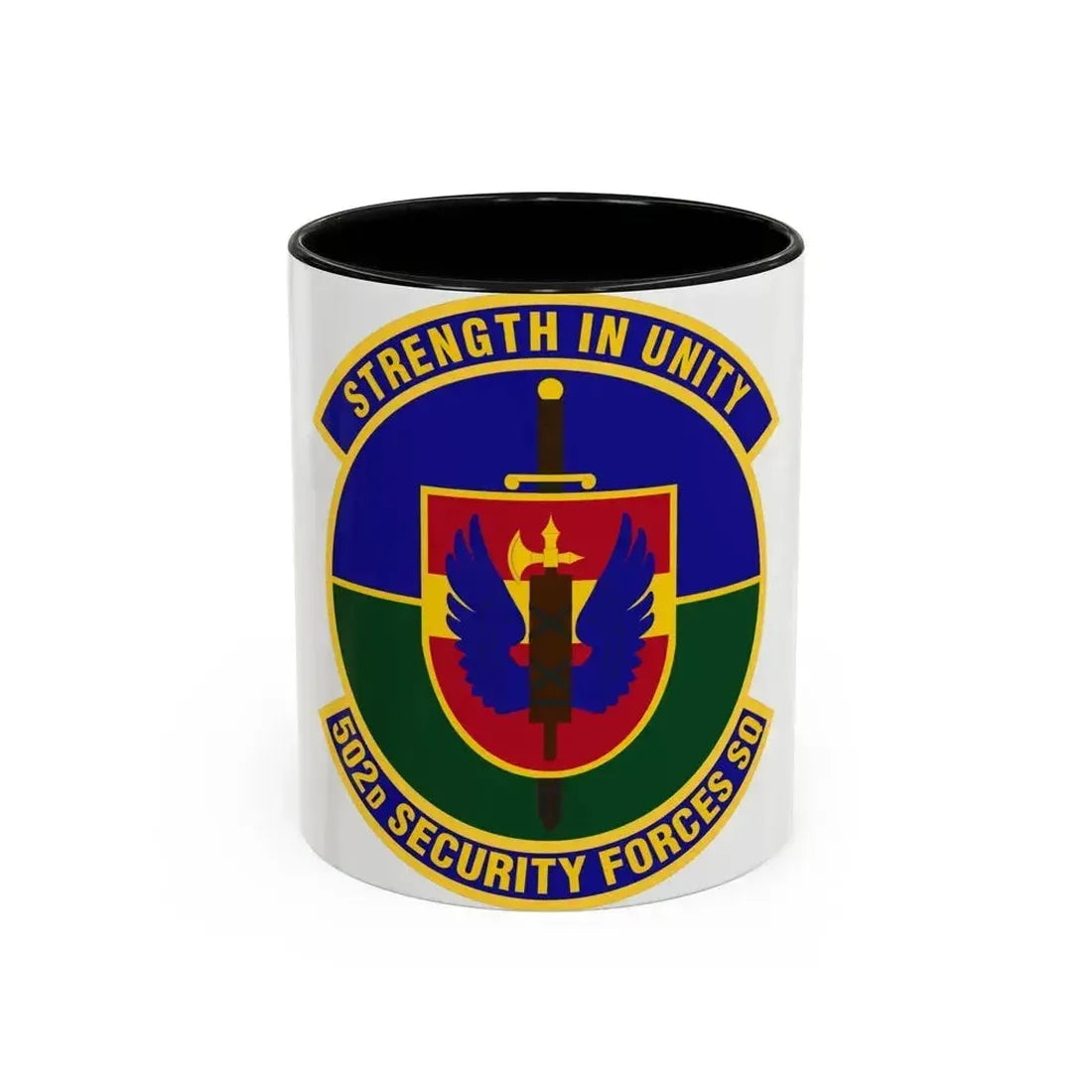 502d Security Forces Squadron (U.S. Air Force) Accent Coffee Mug 11oz Black - Go Mug Yourself