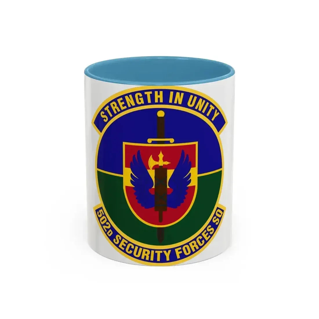 502d Security Forces Squadron (U.S. Air Force) Accent Coffee Mug 11oz Light Blue - Go Mug Yourself