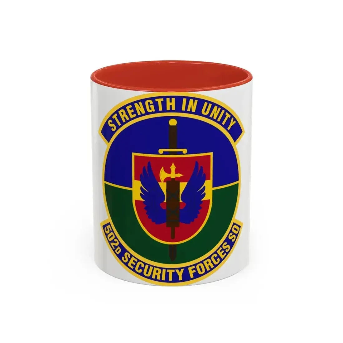502d Security Forces Squadron (U.S. Air Force) Accent Coffee Mug 11oz Red - Go Mug Yourself