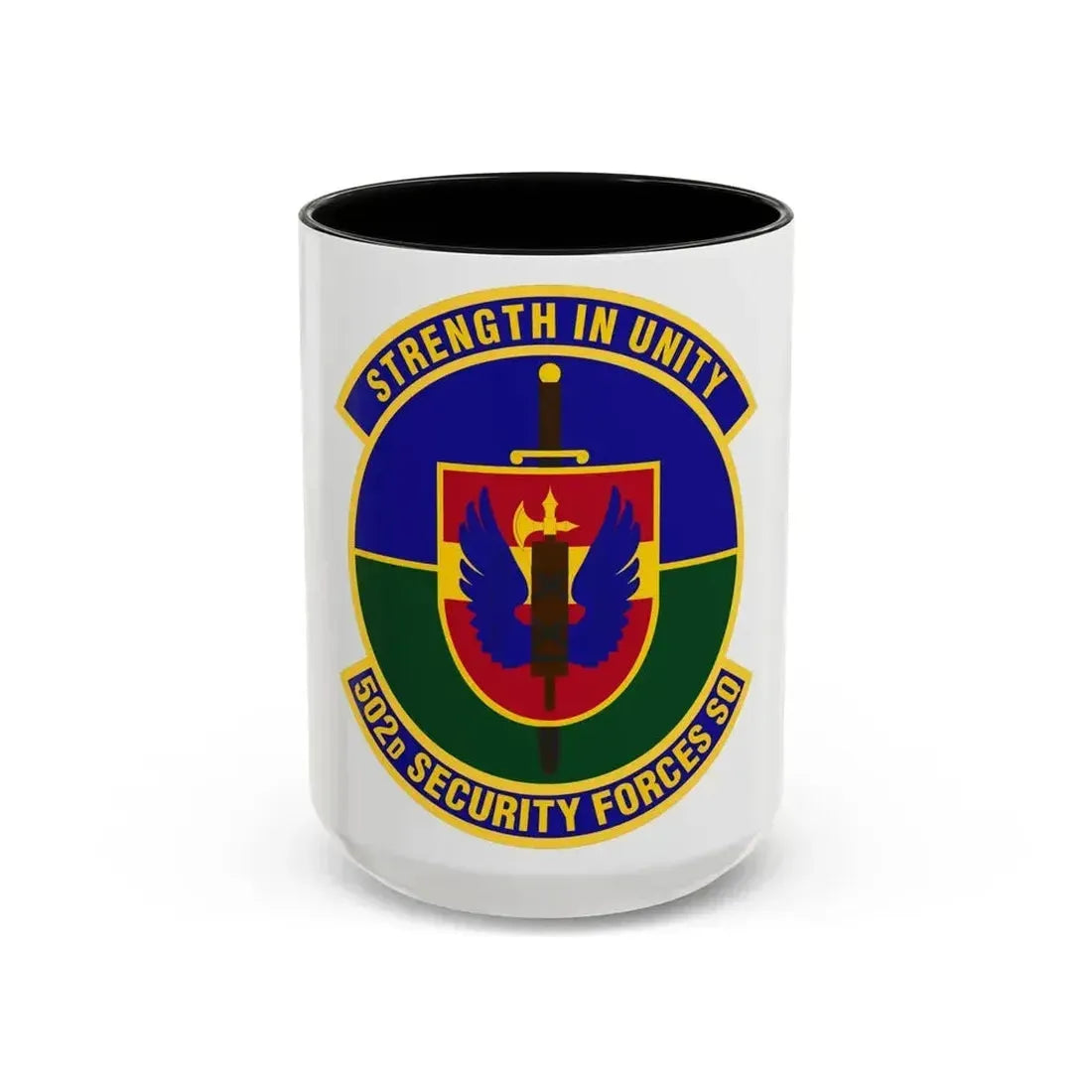 502d Security Forces Squadron (U.S. Air Force) Accent Coffee Mug 15oz Black - Go Mug Yourself