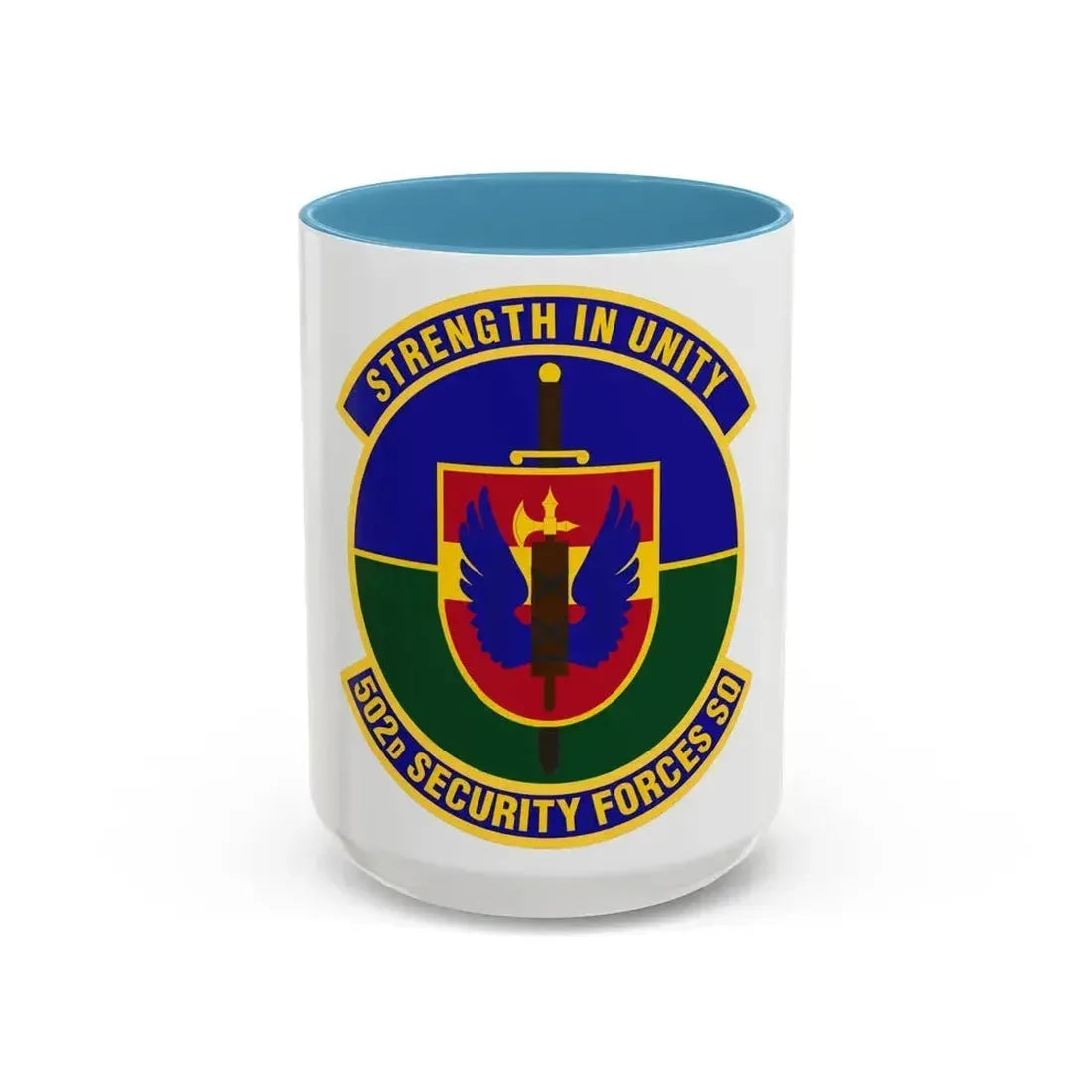 502d Security Forces Squadron (U.S. Air Force) Accent Coffee Mug 15oz Light Blue - Go Mug Yourself