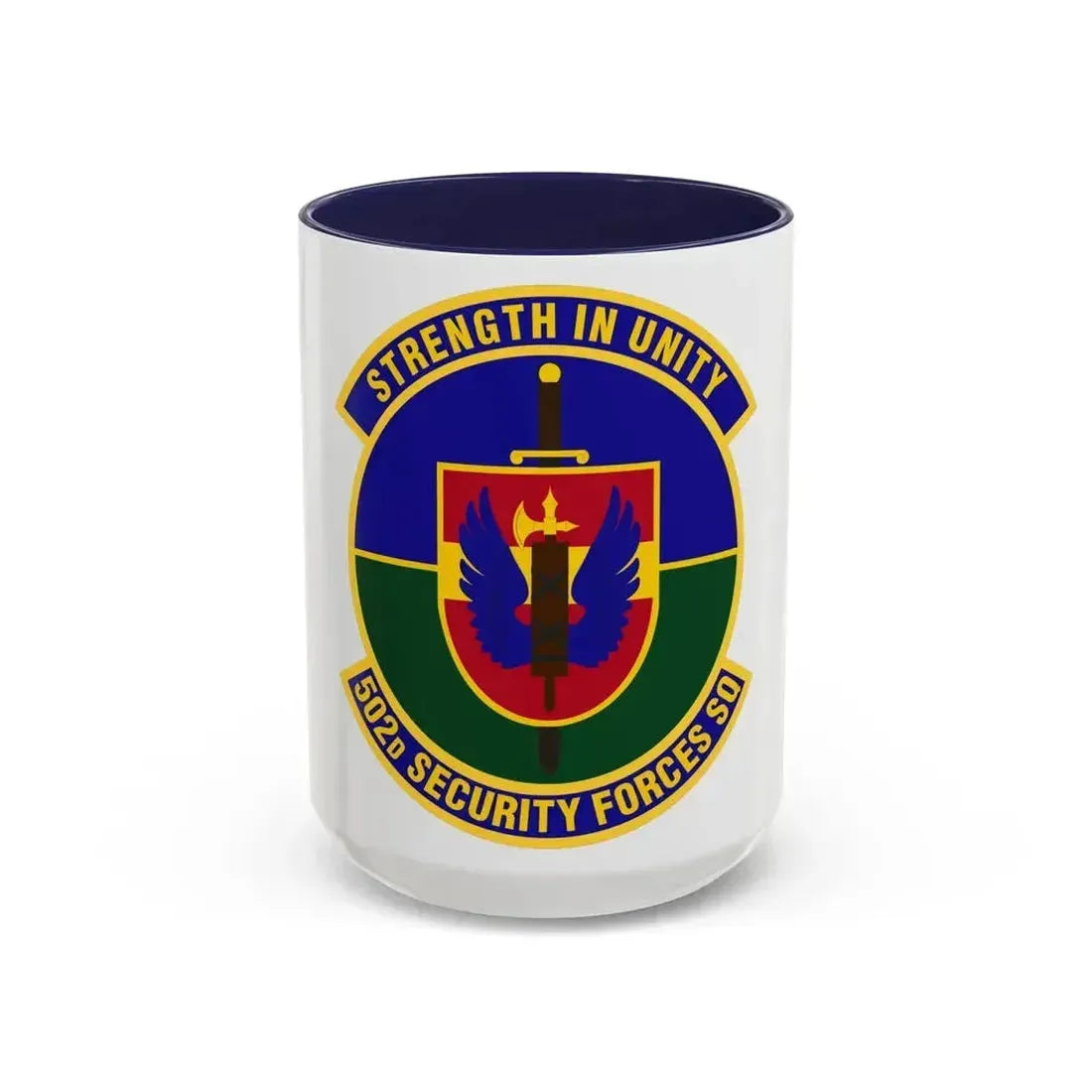 502d Security Forces Squadron (U.S. Air Force) Accent Coffee Mug 15oz Navy - Go Mug Yourself