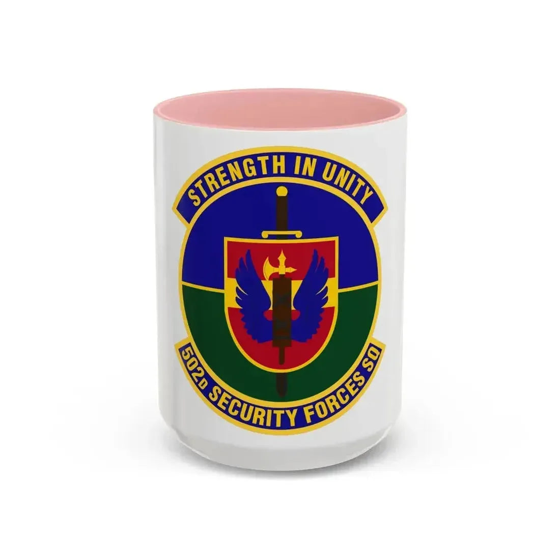 502d Security Forces Squadron (U.S. Air Force) Accent Coffee Mug 15oz Pink - Go Mug Yourself
