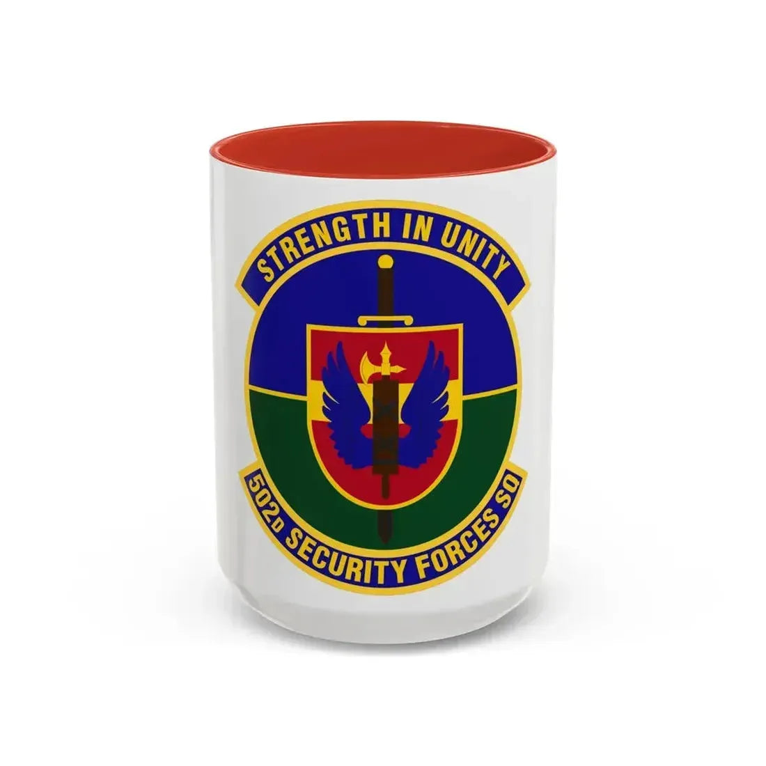 502d Security Forces Squadron (U.S. Air Force) Accent Coffee Mug 15oz Red - Go Mug Yourself