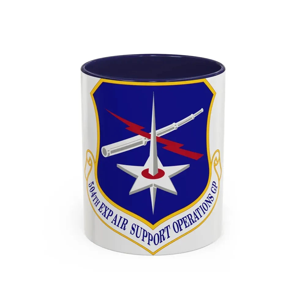 504th Expeditionary Air Support Operations Group (U.S. Air Force) Accent Coffee Mug 11oz Navy - Go Mug Yourself