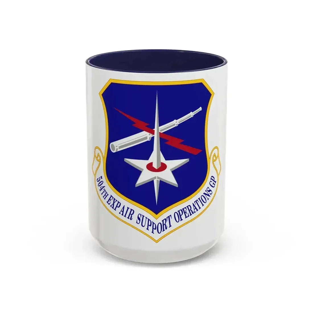 504th Expeditionary Air Support Operations Group (U.S. Air Force) Accent Coffee Mug 15oz Navy - Go Mug Yourself