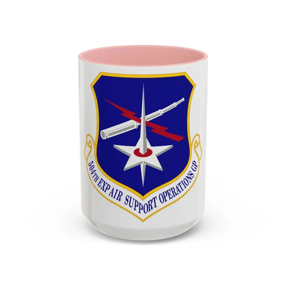 504th Expeditionary Air Support Operations Group (U.S. Air Force) Accent Coffee Mug 15oz Pink - Go Mug Yourself