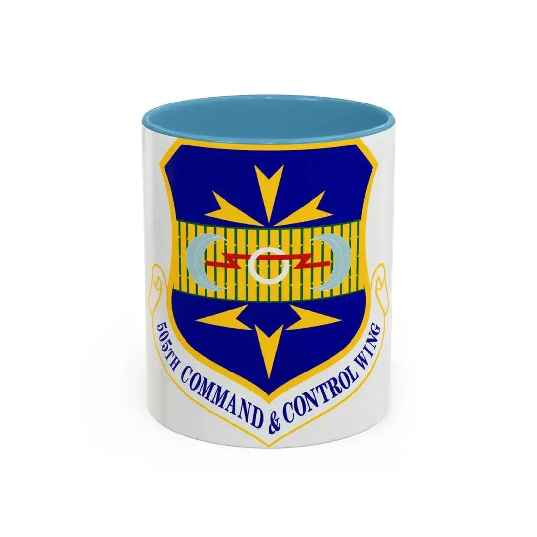 505th Command and Control Wing (U.S. Air Force) Accent Coffee Mug 11oz Light Blue - Go Mug Yourself