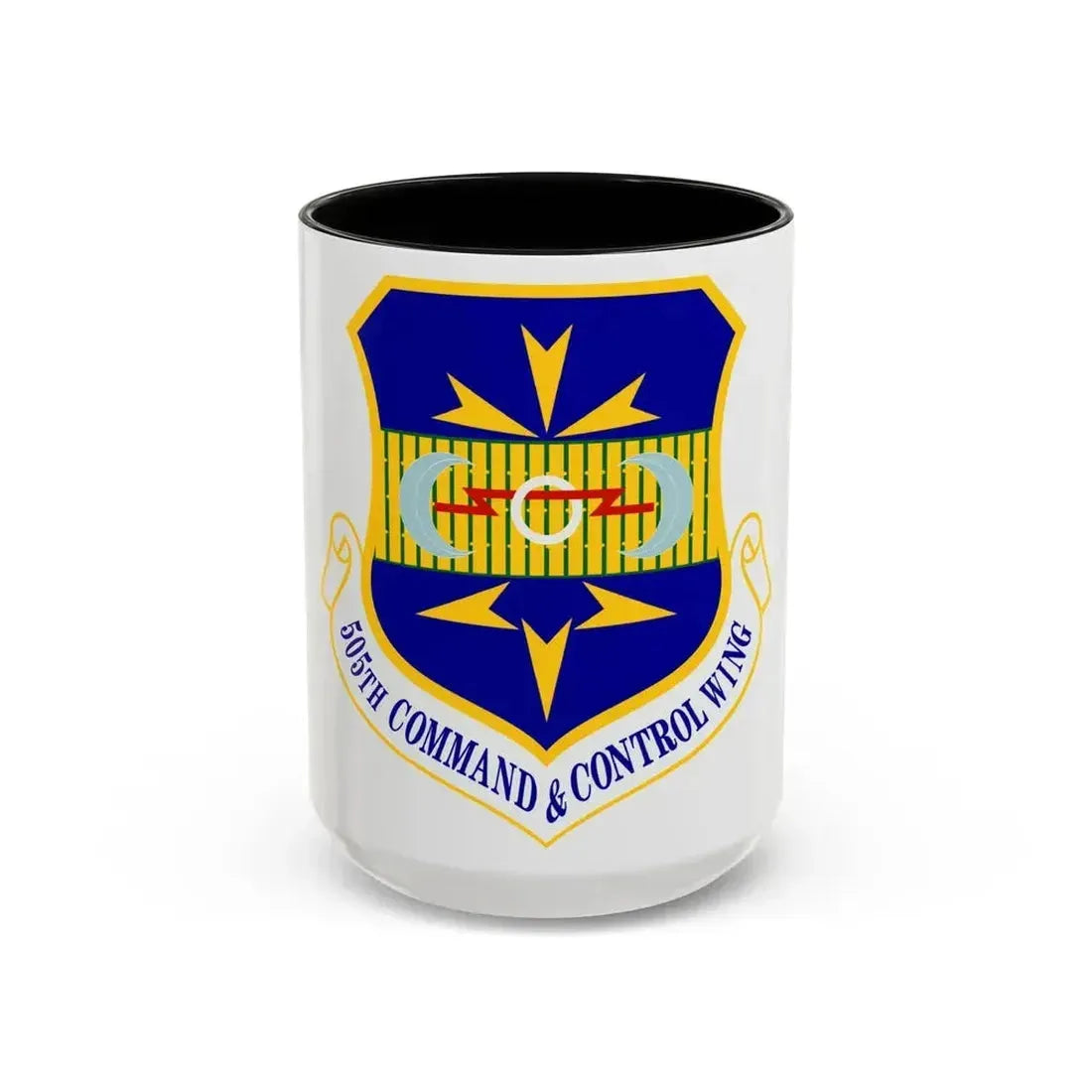 505th Command and Control Wing (U.S. Air Force) Accent Coffee Mug 15oz Black - Go Mug Yourself