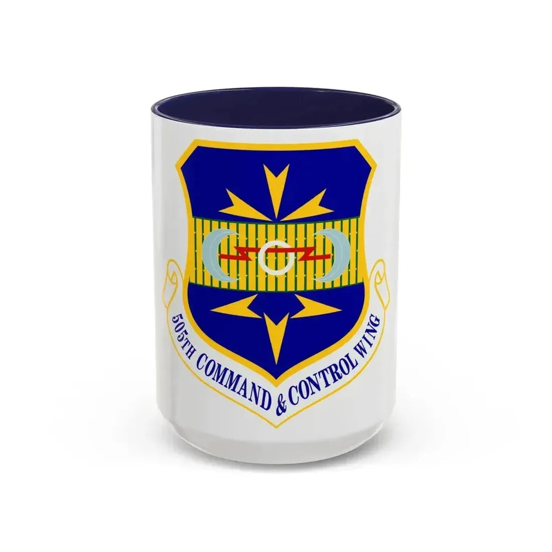 505th Command and Control Wing (U.S. Air Force) Accent Coffee Mug 15oz Navy - Go Mug Yourself
