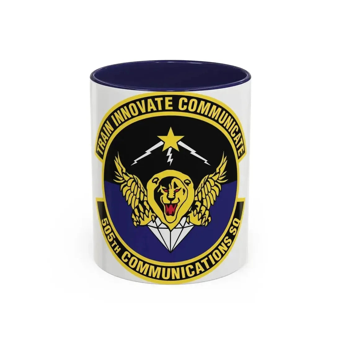 505th Communications Squadron (U.S. Air Force) Accent Coffee Mug 11oz Navy - Go Mug Yourself