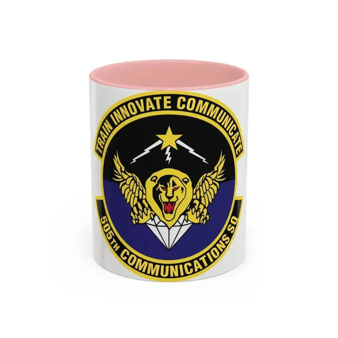 505th Communications Squadron (U.S. Air Force) Accent Coffee Mug 11oz Pink - Go Mug Yourself