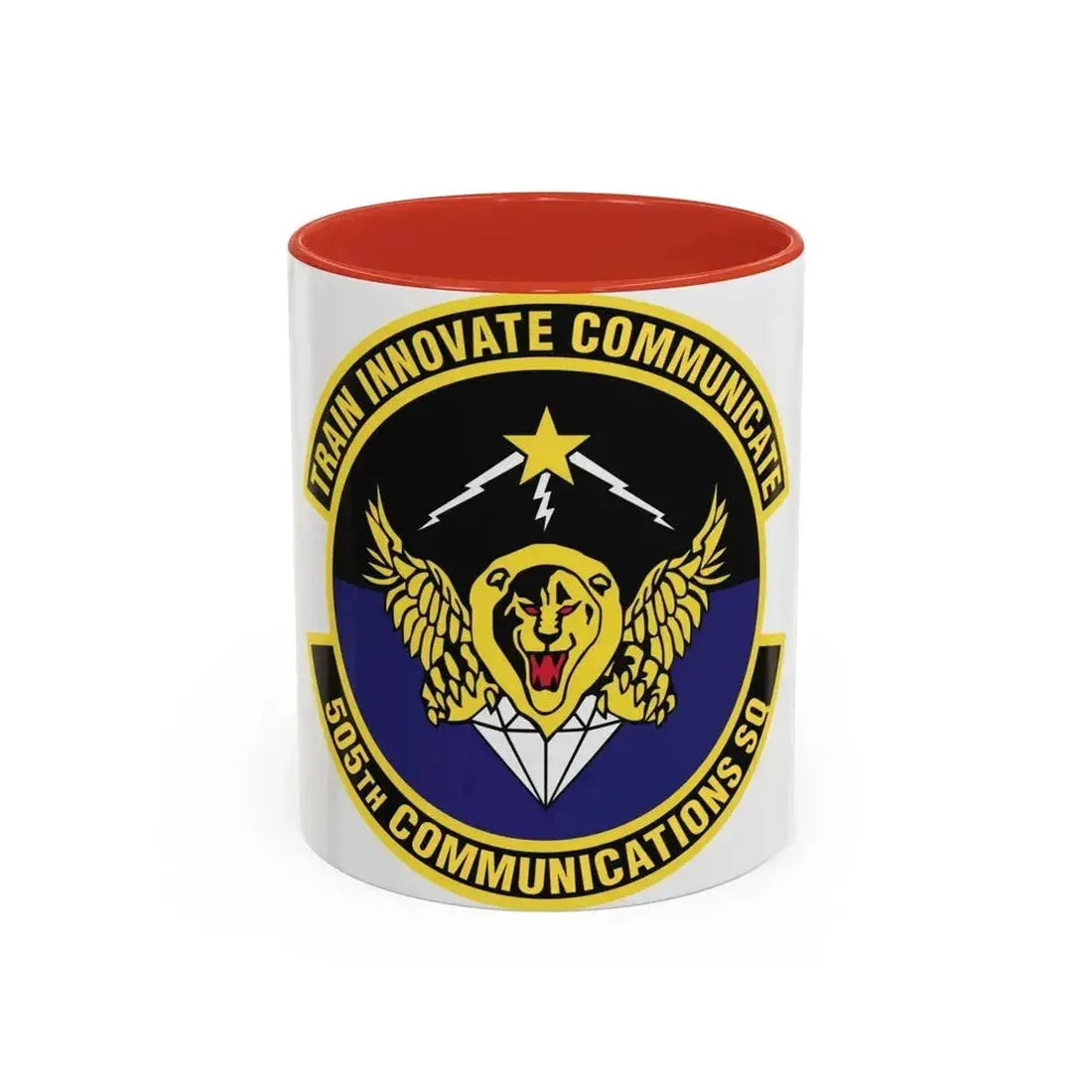 505th Communications Squadron (U.S. Air Force) Accent Coffee Mug 11oz Red - Go Mug Yourself