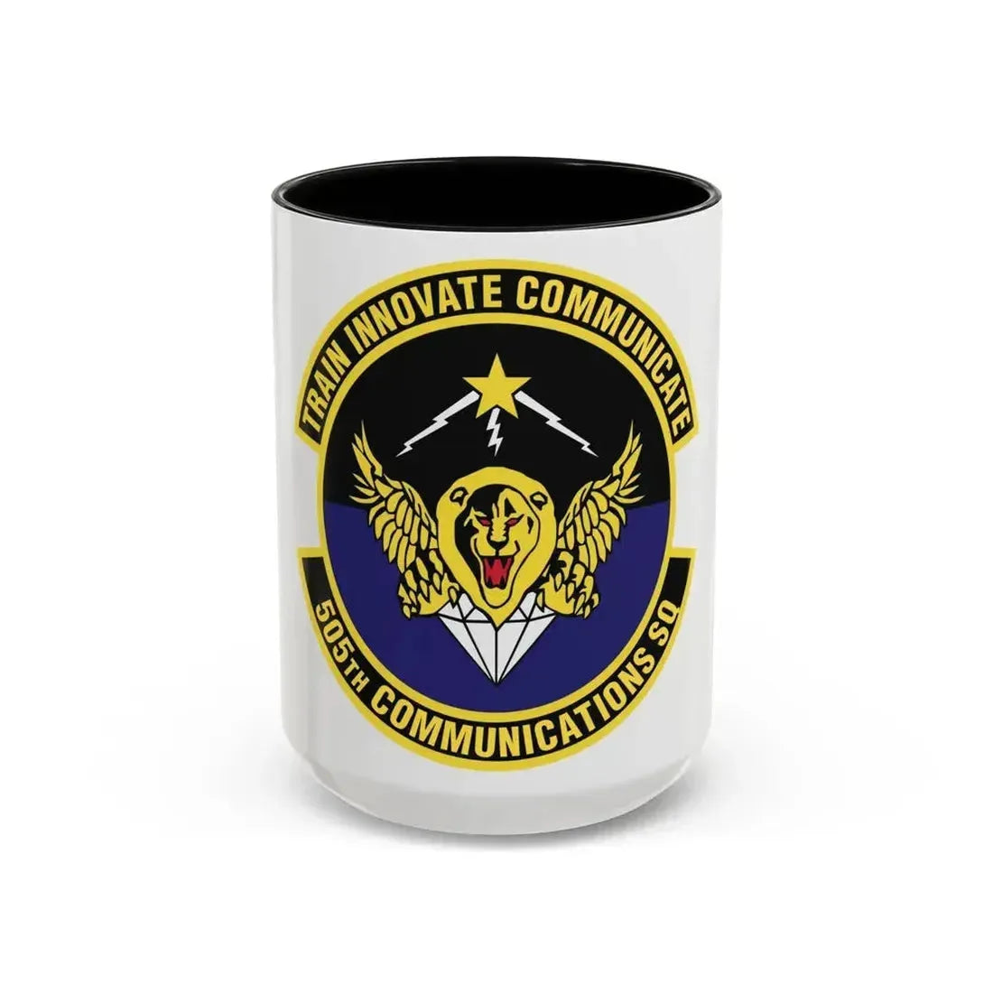 505th Communications Squadron (U.S. Air Force) Accent Coffee Mug 15oz Black - Go Mug Yourself