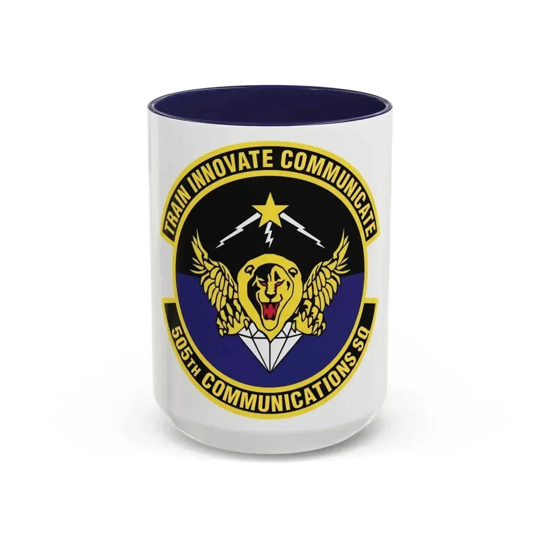 505th Communications Squadron (U.S. Air Force) Accent Coffee Mug 15oz Navy - Go Mug Yourself
